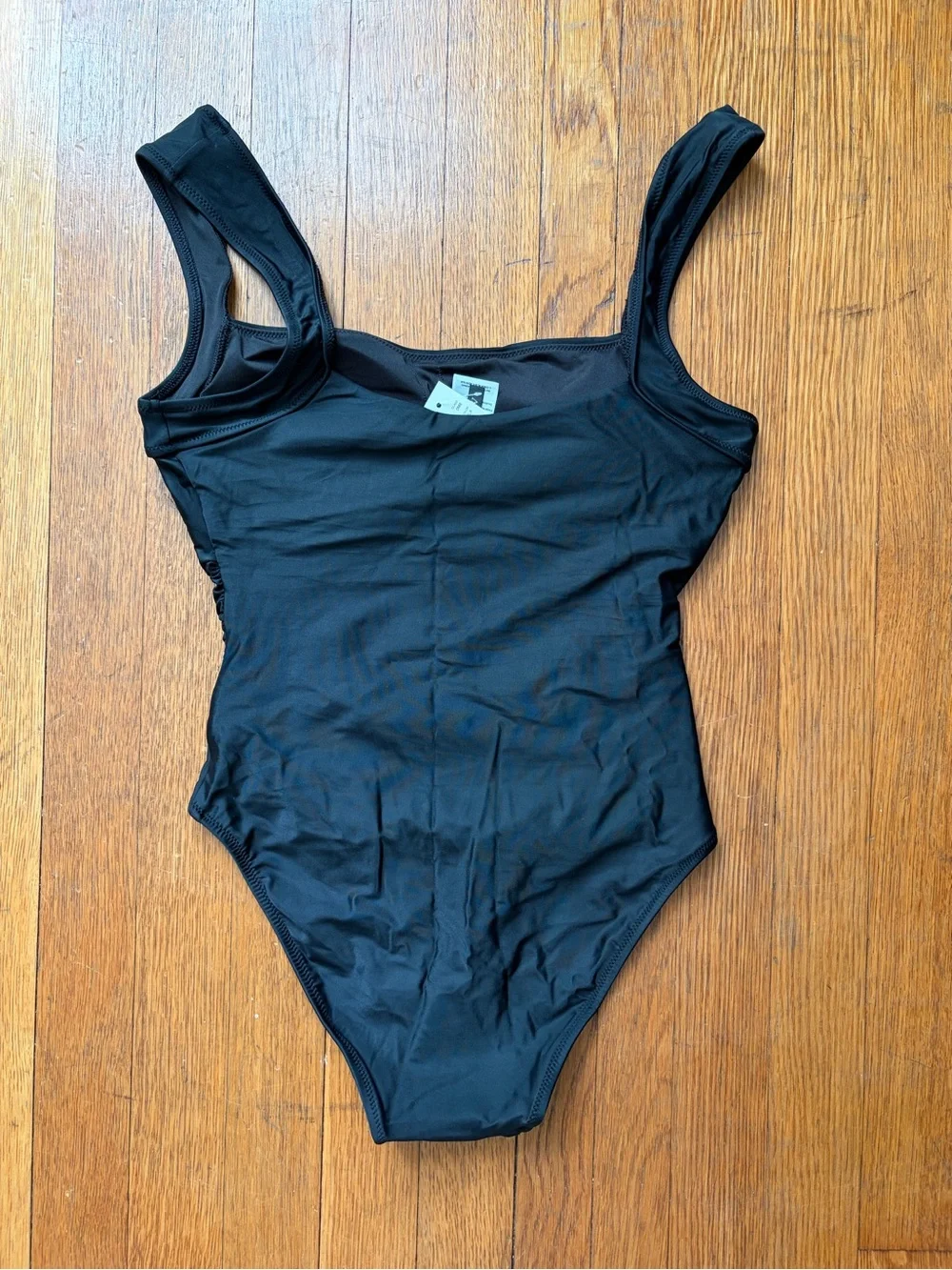 J.Crew Nia Ruched Squareneck Black One-piece Swimsuit, 8, NWT